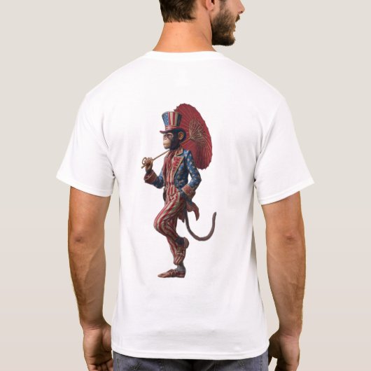 Patriotic Monkey Uncle Sam Shirt Tシャツ (裏面)