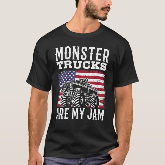 Patriotic Monster Truck Are My Jam Truck   america Tシャツ (正面)