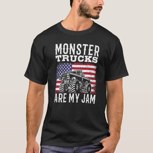 Patriotic Monster Truck Are My Jam Truck  american Tシャツ (正面)
