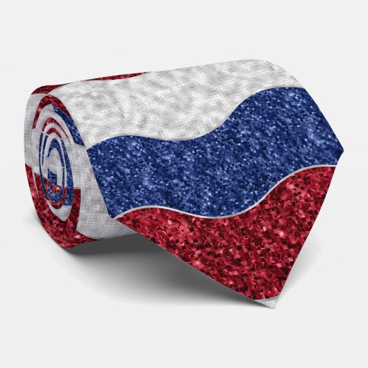 Patriotic Mosaic Waves ネクタイ (ロール)