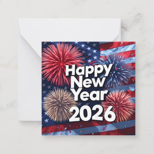 Patriotic New Year 2026 Greeting Card ノートカード (正面)