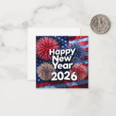 Patriotic New Year 2026 Greeting Card ノートカード (正面/裏面インサイチュ)