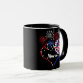 Patriotic Nurse 4th Of July American Flag マグカップ (正面右)