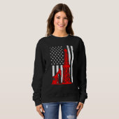 Patriotic Oilfielder Oildrilling American Flag Oil スウェットシャツ (正面フル)