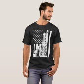 Patriotic Oilfielder Oildrilling American Flag Oil Tシャツ (正面フル)