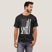 Patriotic Oilfielder Oildrilling American Flag Oil Tシャツ (正面フル)
