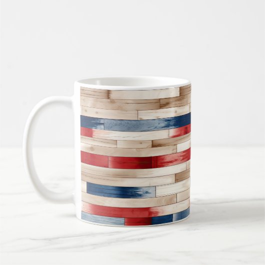 Patriotic Painted Planks  コーヒーマグカップ (左)