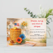 Patriotic Pancake Memorial Day Brunch Invitation 招待状 (スタンド正面)