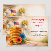 Patriotic Pancake Memorial Day Brunch Invitation 招待状 (正面/裏面)