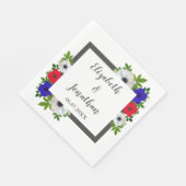 Patriotic Panda Anemone Wedding スタンダードランチョンナプキン (角)