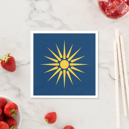Patriotic paper napkins with flag of Macedonia スタンダードカクテルナプキン (インサイチュ)