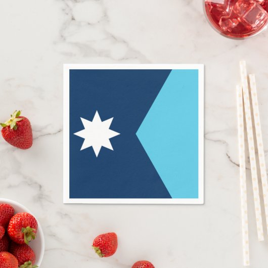 Patriotic paper napkins with flag of Minnesota, US スタンダードカクテルナプキン (インサイチュ)