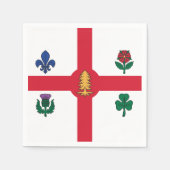 Patriotic paper napkins with flag of Montreal スタンダードカクテルナプキン (正面)