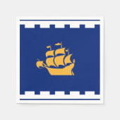 Patriotic paper napkins with flag of Quebec City スタンダードカクテルナプキン (正面)