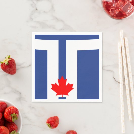 Patriotic paper napkins with flag of Toronto スタンダードカクテルナプキン (インサイチュ)
