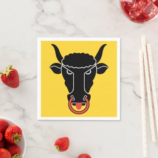 Patriotic paper napkins with flag of Uri, Swiss スタンダードカクテルナプキン (インサイチュ)