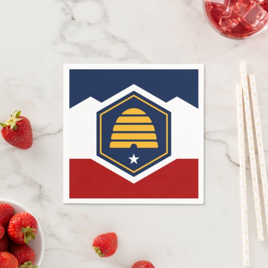 Patriotic paper napkins with flag of Utah, USA スタンダードカクテルナプキン (インサイチュ)