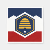 Patriotic paper napkins with flag of Utah, USA スタンダードカクテルナプキン (正面)