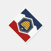 Patriotic paper napkins with flag of Utah, USA スタンダードカクテルナプキン (角)