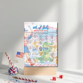 Patriotic Parade 4th of July Bingo game card シーズンカード