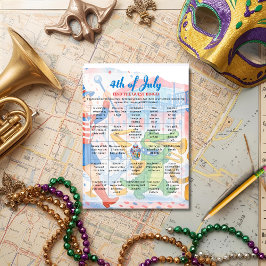 Patriotic Parade 4th of July Bingo  game card シーズンカード