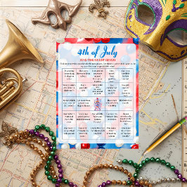 Patriotic Parade red blue  4th of July Bingo game  シーズンカード