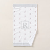 Patriotic Pattern with Monogram on WHITE and GREY バスタオルセット (ハンドタオル)
