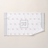Patriotic Pattern with Monogram on WHITE and GREY バスタオルセット (ハンドタオル)
