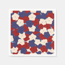 Patriotic Petunias スタンダードカクテルナプキン