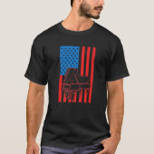 Patriotic Pianist US Flag Piano Premium Tシャツ (正面)