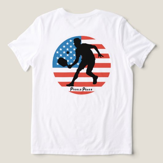 Patriotic Pickleball T-shirt by Pickle Peace トライブレンドＴシャツ (デザイン裏面)