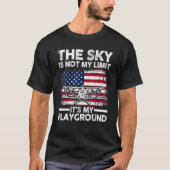 Patriotic Pilot The Sky Is Not My Limit It's My Pl Tシャツ (正面)