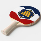 Patriotic, ping pong paddle with Flag of Utah, USA 卓球ラケット (正面アングル)