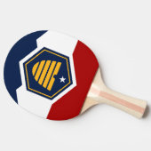 Patriotic, ping pong paddle with Flag of Utah, USA 卓球ラケット (横)