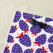 Patriotic Plaid Strawberry ビーチタオル (インサイチュ)