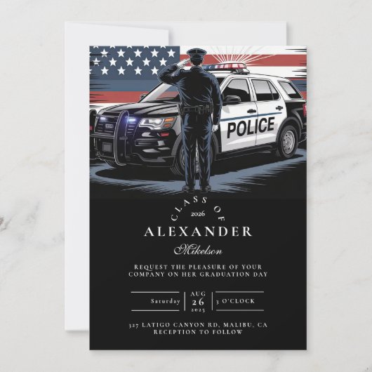 Patriotic Police Officer Graduation 招待状 (正面)