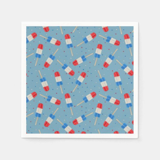 Patriotic Popsicles Paper Napkins スタンダードカクテルナプキン (正面)