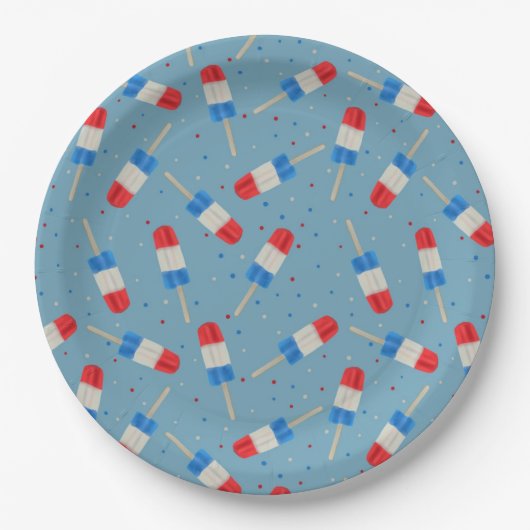 Patriotic Popsicles Paper Plates ペーパープレート (正面)