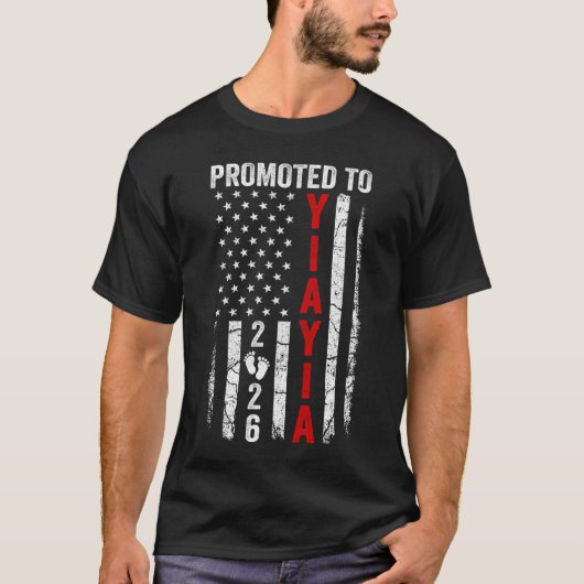 Patriotic Promoted To Yiayia 2026 First Time New Y Tシャツ (正面)