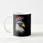 Patriotic Punk Rock White Head Eagle Us Flag Banda コーヒーマグカップ (左)
