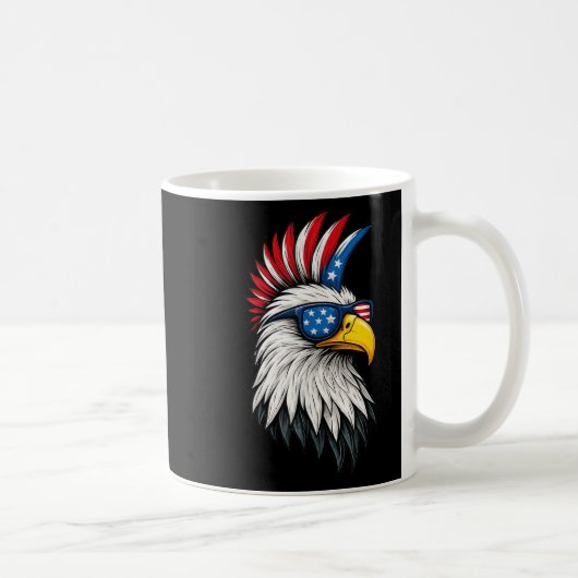 Patriotic Punk Rock White Head Eagle Us Flag Banda コーヒーマグカップ (右)