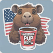  'Patriotic Pup Brew' Decals for Businesses シール (正面)