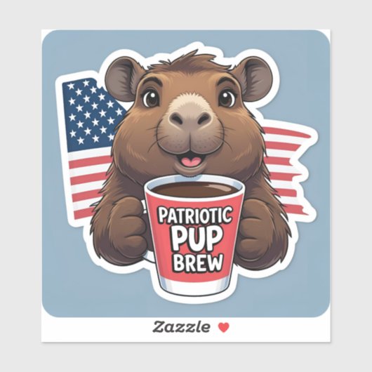  'Patriotic Pup Brew' Decals for Businesses シール (シート)