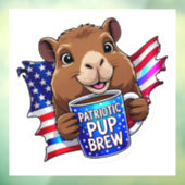 Patriotic Pup Brew' Holographic GOP Decal ウィンドウサイン (シート3)