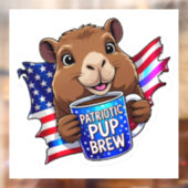 Patriotic Pup Brew' Holographic GOP Decal ウィンドウサイン (シート2)