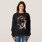 Patriotic Puppy 4th of July USA Independence Day 1 スウェットシャツ (正面フル)