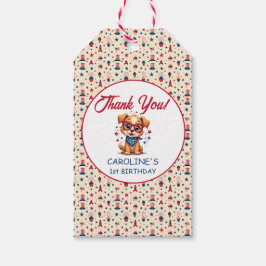 Patriotic Puppy Firecracker Birthday ギフトタグ