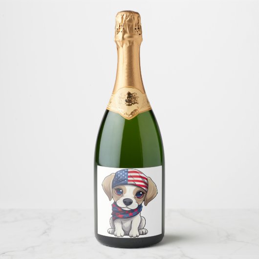 Patriotic Puppy - Style 14  スパークリングワインラベル (正面)