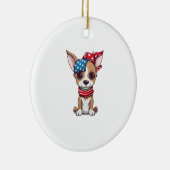 Patriotic Puppy - Style 4 セラミックオーナメント (右)