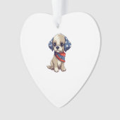 Patriotic Puppy - Style 9 オーナメント (正面)